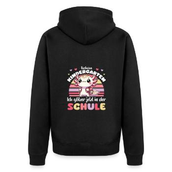 Enfin écolier 2025 douce licorne à la - Veste à capuche bio Premium Unisexe - noir - Dos - Nico (187cm)
