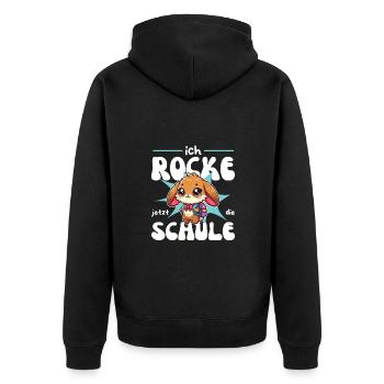Enfin écolier 2025 douce licorne à la - Veste à capuche bio Premium Unisexe - noir - Dos - Nico (187cm)
