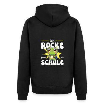 Enfin écolier 2025 douce licorne à la - Veste à capuche bio Premium Unisexe - noir - Dos - Nico (187cm)