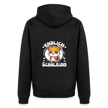 Enfin écolier mignon hamster pour l’inscription à l’école - Veste à capuche bio Premium Unisexe - noir - Dos - Nico (187cm)