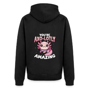 Vous êtes Axo-Lotly Incroyable Mignon Axolotl - Veste à capuche bio Premium Unisexe - noir - Dos - Nico (187cm)