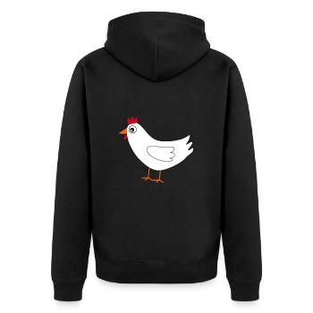weißes Huhn lustig Geschenk Bauern Landwirte - Unisex Premium Bio Zip Hoodie - Schwarz - Hinten - Nico (187cm)