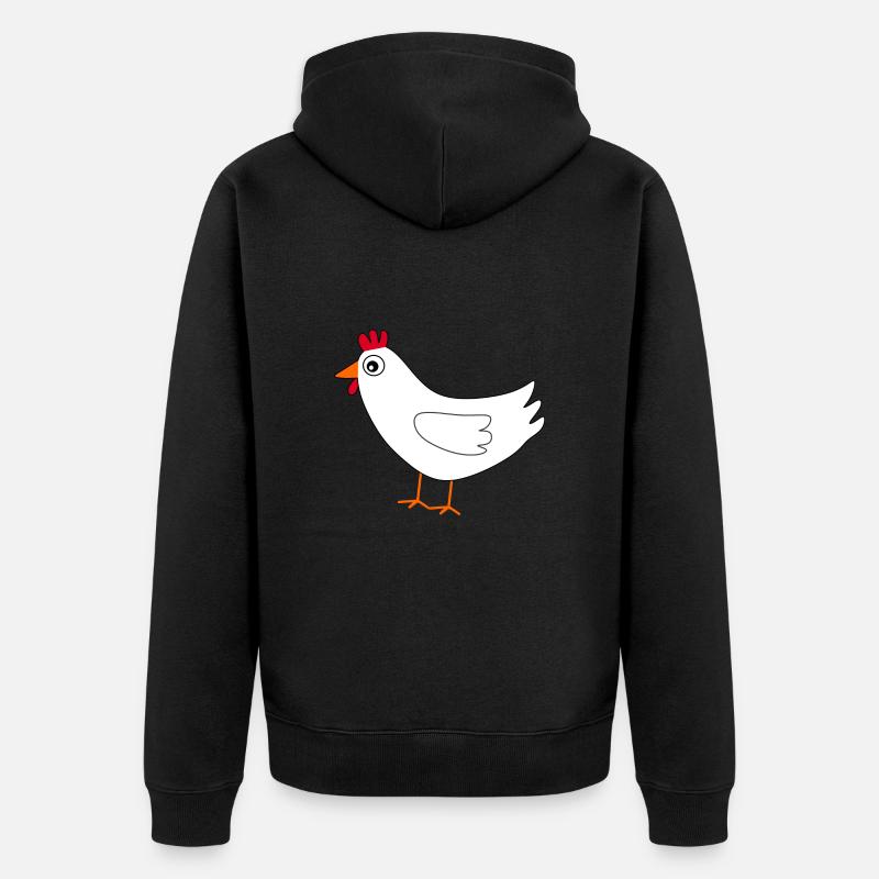 poulet blanc drôle - Veste à capuche bio Premium Unisexe - noir