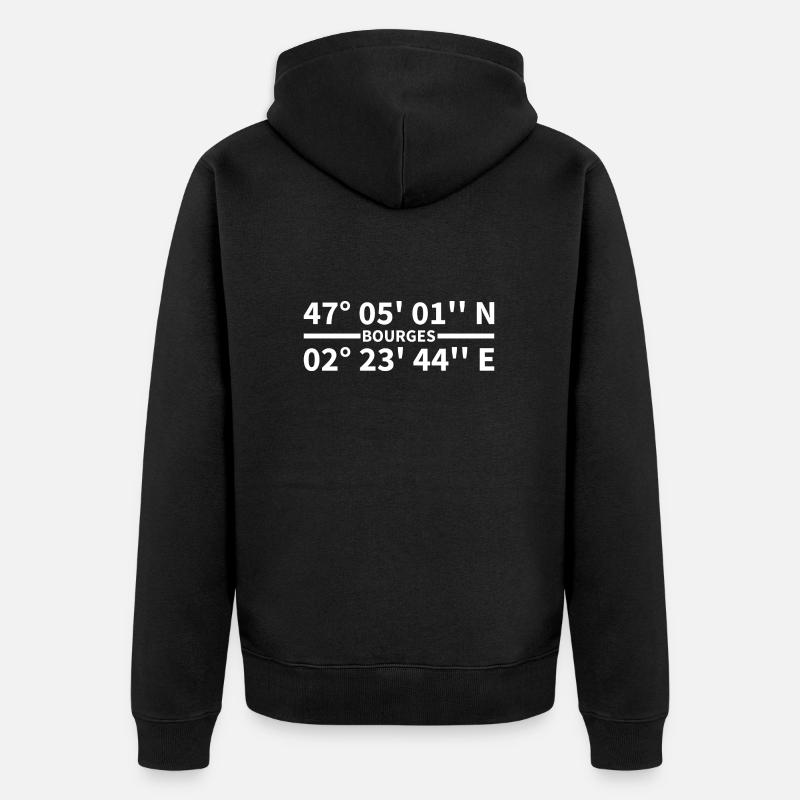Coordonnées de Bourges - Veste à capuche bio Premium Unisexe - noir