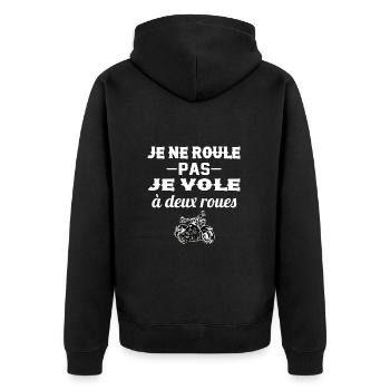 Homme Moto Motard Maillot motarde manche courte - Veste à capuche bio Premium Unisexe - noir - Dos - Nico (187cm)