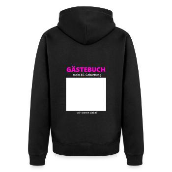 Guestbook 60th Birthday Sign Women - Unisex Premium Organic Zip Hoodie - black - Back - Nico (187cm)