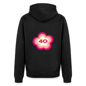 HAPPY BIRTHDAY. JOYEUX ANNIVERSAIRE. ANNIVERSAIRE. - Veste à capuche bio Premium Unisexe - noir - Dos - Nico (187cm)