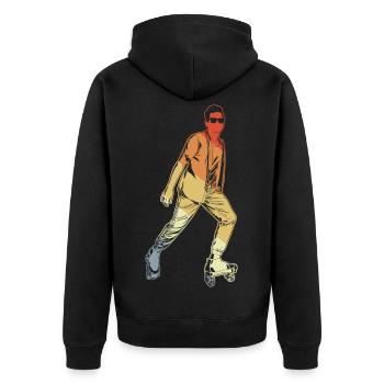 Figure Skating - Unisex Premium Organic Zip Hoodie - black - Back - Nico (187cm)