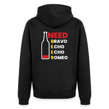 Lust for Life Bottle Design - Unisex Premium Organic Zip Hoodie - black - Back - Nico (187cm)