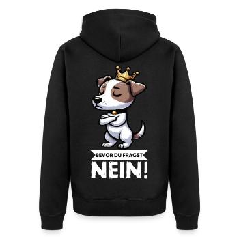 Before You Ask Jack Russel Terrier Jackie Terrier - Unisex Premium Organic Zip Hoodie - black - Back - Nico (187cm)