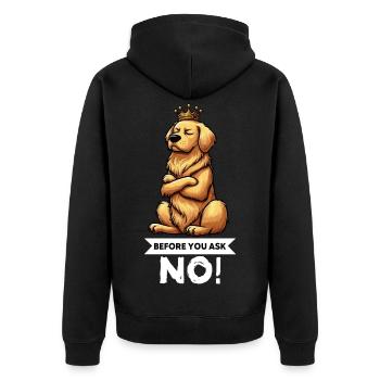 Avant de demander à Goldie Goldies Golden Retriever - Veste à capuche bio Premium Unisexe - noir - Dos - Nico (187cm)