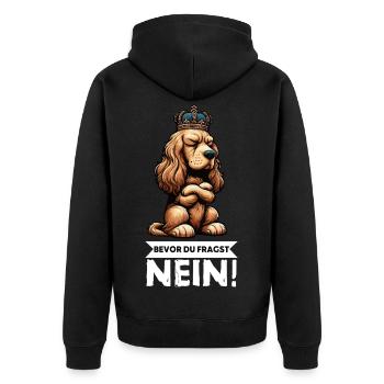 Before you ask: Cocker Spaniel Cocker Dog - Unisex Premium Organic Zip Hoodie - black - Back - Nico (187cm)
