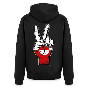 Symbole de paix du drapeau du Groenland utilisé - Veste à capuche bio Premium Unisexe - noir - Dos - Nico (187cm)