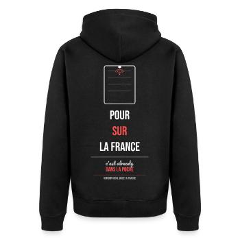 Pour Sur La France Humour Viral Made France - Veste à capuche bio Premium Unisexe - noir - Dos - Nico (187cm)
