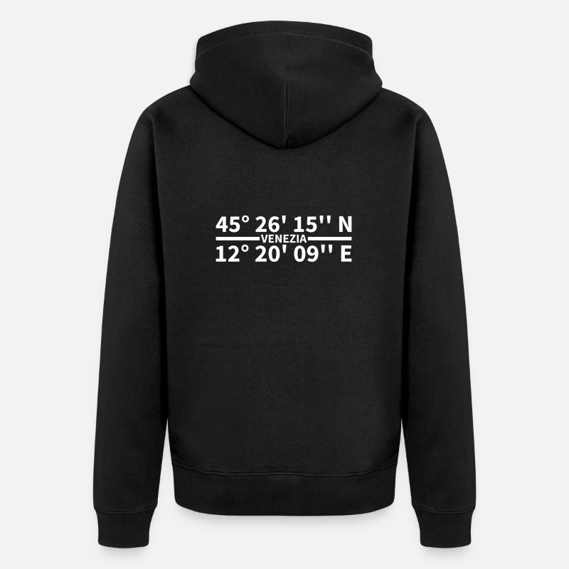 Coordonnées de Venise - Veste à capuche bio Premium Unisexe - noir