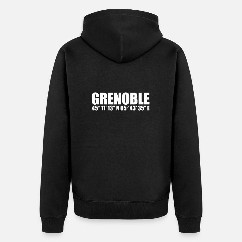 Coordonnées de Grenoble - Veste à capuche bio Premium Unisexe - noir