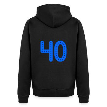 40. 40 ANS. 40e ANNIVERSAIRE. ANNIVERSAIRE 40 ANS. - Veste à capuche bio Premium Unisexe - noir - Dos - Nico (187cm)