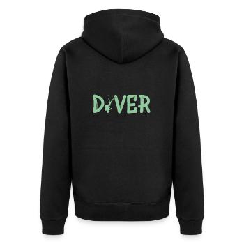 Tauchen Diver Diving - Unisex Premium Bio Zip Hoodie - Schwarz - Hinten - Nico (187cm)