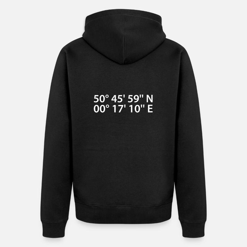 Coordonnées d’Eastbourne - Veste à capuche bio Premium Unisexe - noir