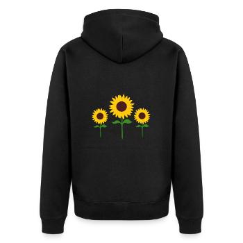 Fleur Jaune Fleur Fleurs de tournesol - Veste à capuche bio Premium Unisexe - noir - Dos - Nico (187cm)