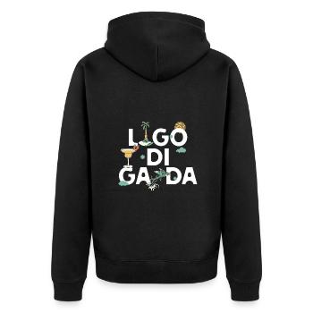 Lago di Garda Lake Garda - Unisex Premium Organic Zip Hoodie - black - Back - Nico (187cm)