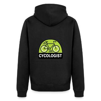 Cycologist Bike Bike Bike - Unisex Premium Organic Zip Hoodie - black - Back - Nico (187cm)
