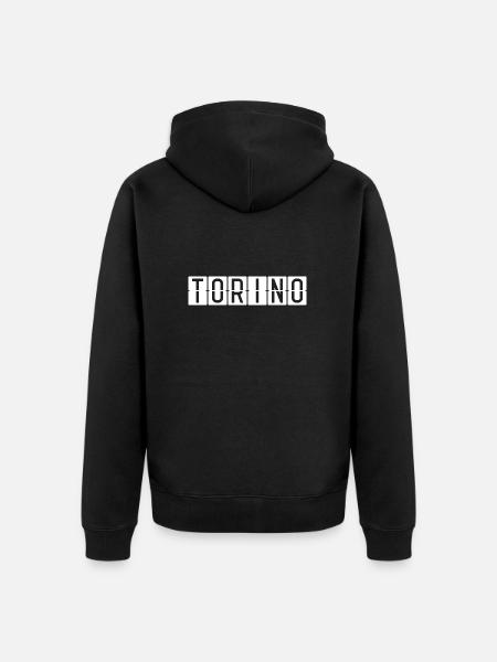 Torino Flughafentafel - Unisex Premium Bio Zip Hoodie - Schwarz