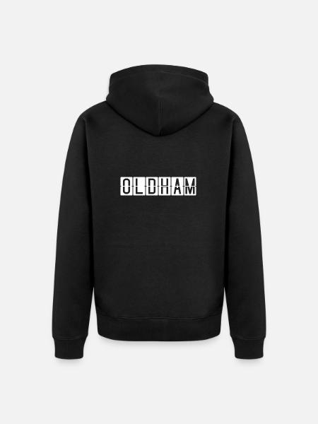 Oldham Flughafentafel - Unisex Premium Bio Zip Hoodie - Schwarz