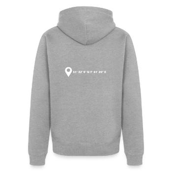 Coordonnées Unna - Veste à capuche bio Premium Unisexe - gris chiné - Dos - Nico (187cm)