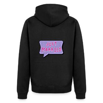 PAAR. GERADE VERHEIRATET. Junggesellinnenabschied. HEILIGER VALENTINSTAG. MARIES - Unisex Premium Bio Zip Hoodie - Schwarz - Hinten - Nico (187cm)