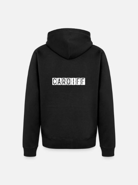 Cardiff Flughafentafel - Unisex Premium Bio Zip Hoodie - Schwarz