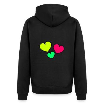 ICH HABE GERADE GEHEIRATET. Junggesellinnenabschied. VALENTINSTAG. PAAR. LIEBE - Unisex Premium Bio Zip Hoodie - Schwarz - Hinten - Nico (187cm)