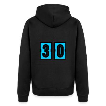 30. 30 YEARS. 30TH ANNIVERSARY. BIRTHDAY 30 YEARS. - Unisex Premium Organic Zip Hoodie - black - Back - Nico (187cm)