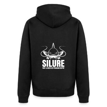 Silure - Tout le reste est poisson d'appât - Veste à capuche bio Premium Unisexe - noir - Dos - Nico (187cm)