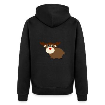 Rentier Elche cute Weihnachten lustige Geschenke - Unisex Premium Bio Zip Hoodie - Schwarz - Hinten - Nico (187cm)