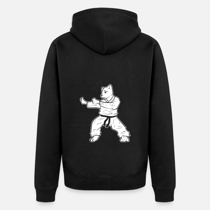 Autodéfense de Karaté Cat - Veste à capuche bio Premium Unisexe - noir