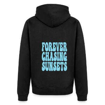 TOUJOURS À LA POURSUITE DES COUCHERS DE SOLEIL - Veste à capuche bio Premium Unisexe - noir - Dos - Nico (187cm)