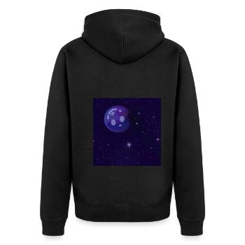 Neptune - Unisex Premium Bio Zip Hoodie - Schwarz - Hinten - Nico (187cm)
