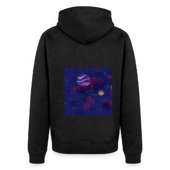 Mars - Unisex Premium Bio Zip Hoodie - Schwarz - Hinten - Nico (187cm)