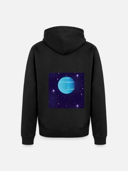 Uranus - Unisex Premium Organic Zip Hoodie - black