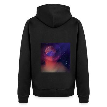 Venus - Unisex Premium Bio Zip Hoodie - Schwarz - Hinten - Nico (187cm)