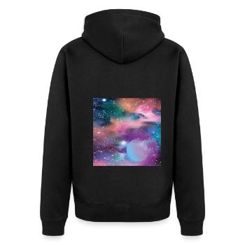 Mercury - Unisex Premium Organic Zip Hoodie - black - Back - Nico (187cm)