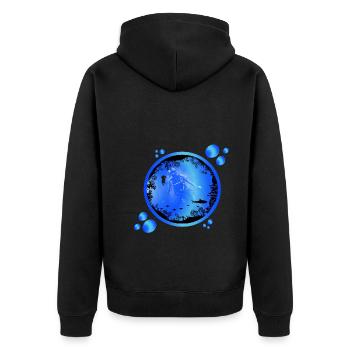 Scuba - Unisex Premium Organic Zip Hoodie - black - Back - Nico (187cm)