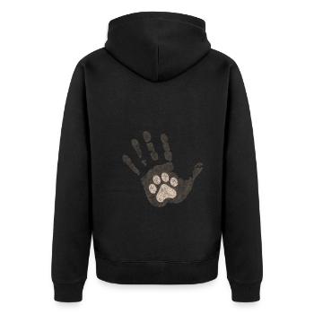 Patte de chat à la main - Veste à capuche bio Premium Unisexe - noir - Dos - Nico (187cm)