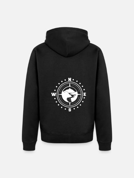 Camp Compass - Unisex Premium Organic Zip Hoodie - black
