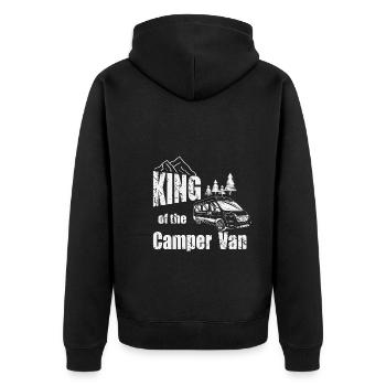 King of the Camper Van - Unisex Premium Organic Zip Hoodie - black - Back - Nico (187cm)