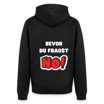Before you ask: No - Unisex Premium Organic Zip Hoodie - black - Back - Nico (187cm)