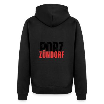 Zündorf noir rouge - Veste à capuche bio Premium Unisexe - noir - Dos - Nico (187cm)