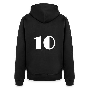 10. 10 ANS. 10e ANNIVERSAIRE. ANNIVERSAIRE 10 ANS. - Veste à capuche bio Premium Unisexe - noir - Dos - Nico (187cm)