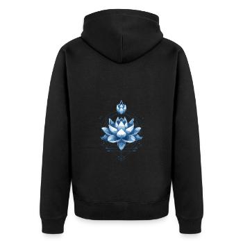 Fleur de lotus - symbole de sérénité et de beauté - Veste à capuche bio Premium Unisexe - noir - Dos - Nico (187cm)